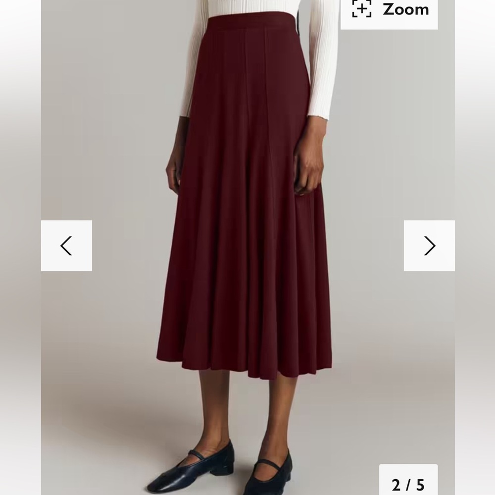 Ghost London Burgundy Midi Skirt